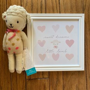Cuddle and kind Lucy framed print